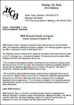 news release